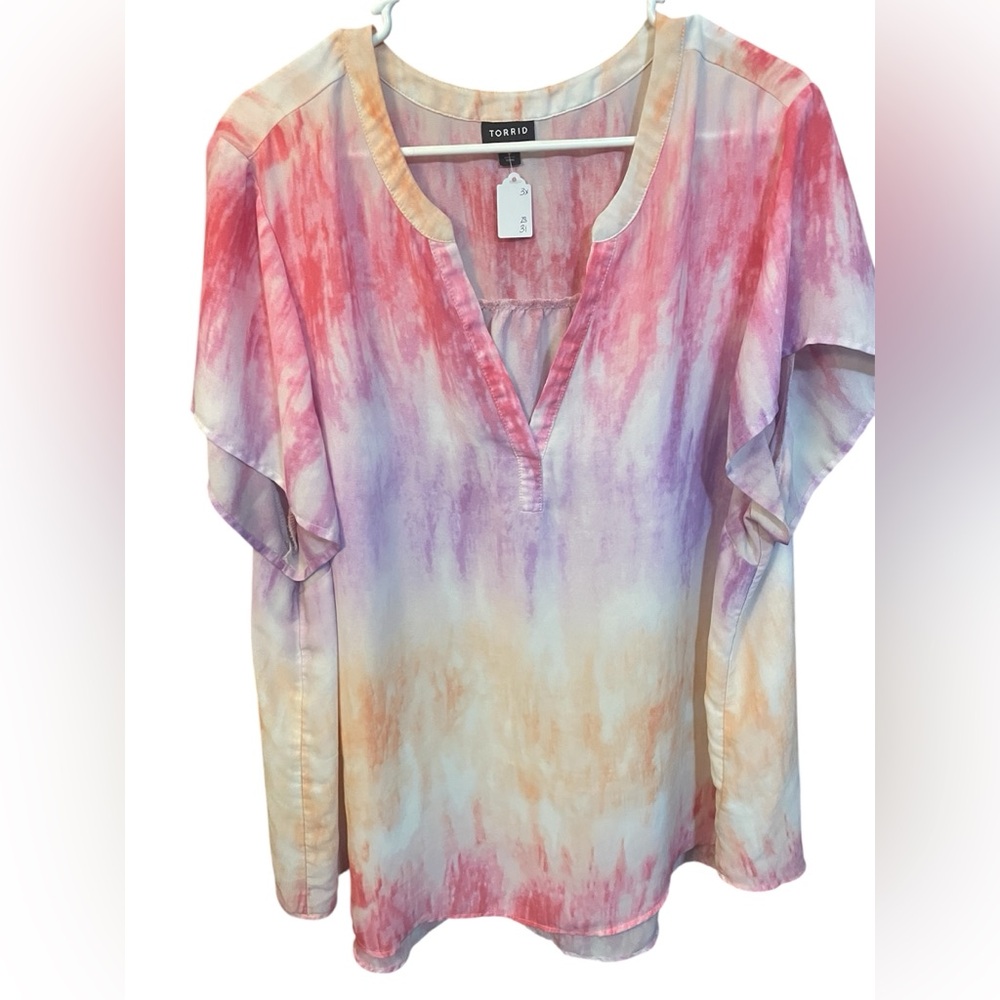 Torrid Women's Multicolor Tie-Dye Top - Size 3x